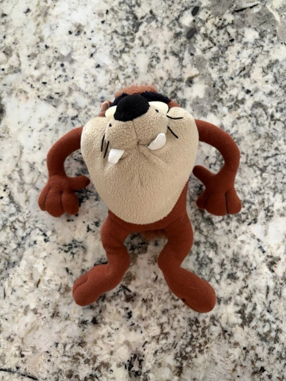 Vintage 1996 Warner Bros Taz Tasmania Plush Stuffed 8 Inches